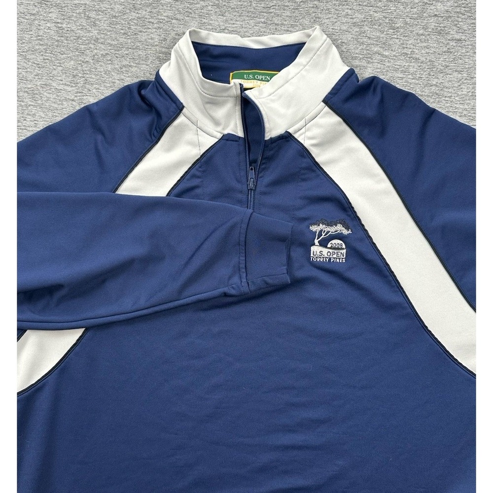 US Open Torry Pines 2008 Golf Pullover Mens Medium Blue 1/4 Zip Performance